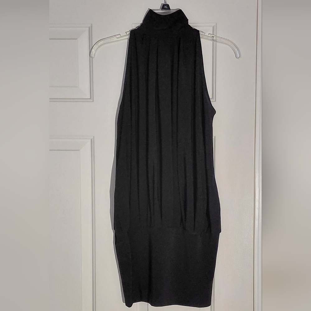 Wet Seal Black Y2K Feminine Drape Front Office Vacation Shirt.  Size Small.